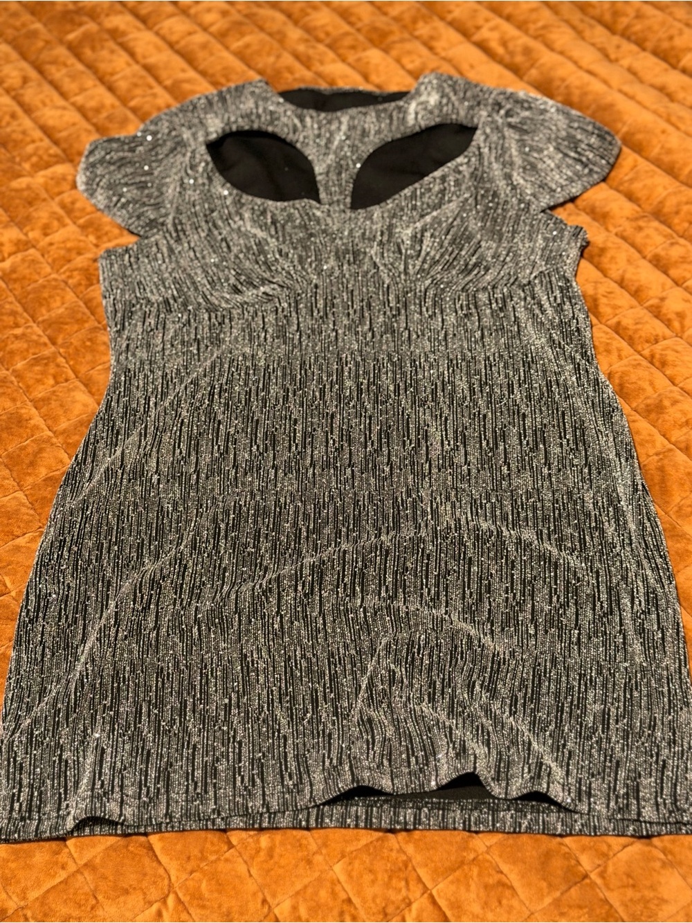Target Silver and Black Shimmer Cutout Tunic